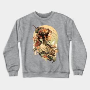 Art Nouveau Cyberpunk Traditional Japanese Fusion Crewneck Sweatshirt